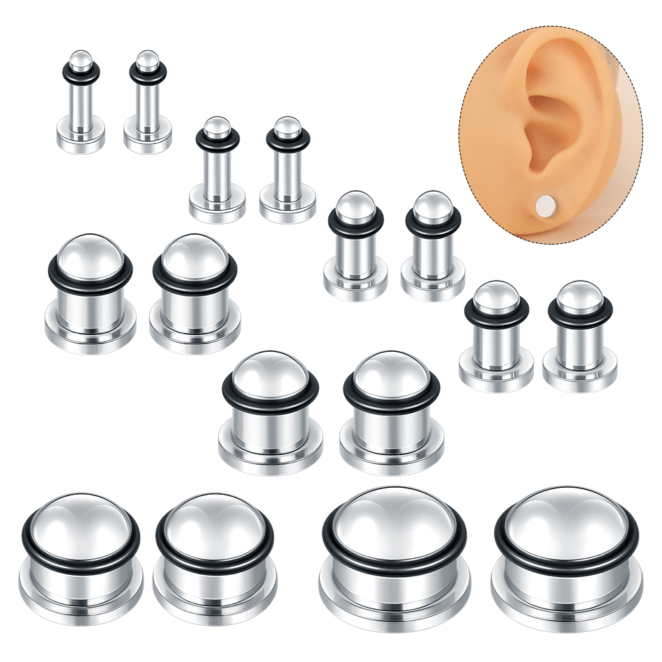 Body Jewelry Ear Gauges - 1 쌍 스테인레스 스틸 귀 터널