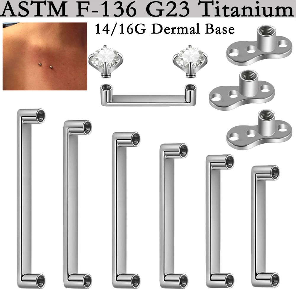 Body Jewelry Dermal - 5/1개 G23 티타늄 표면 피어싱 이중