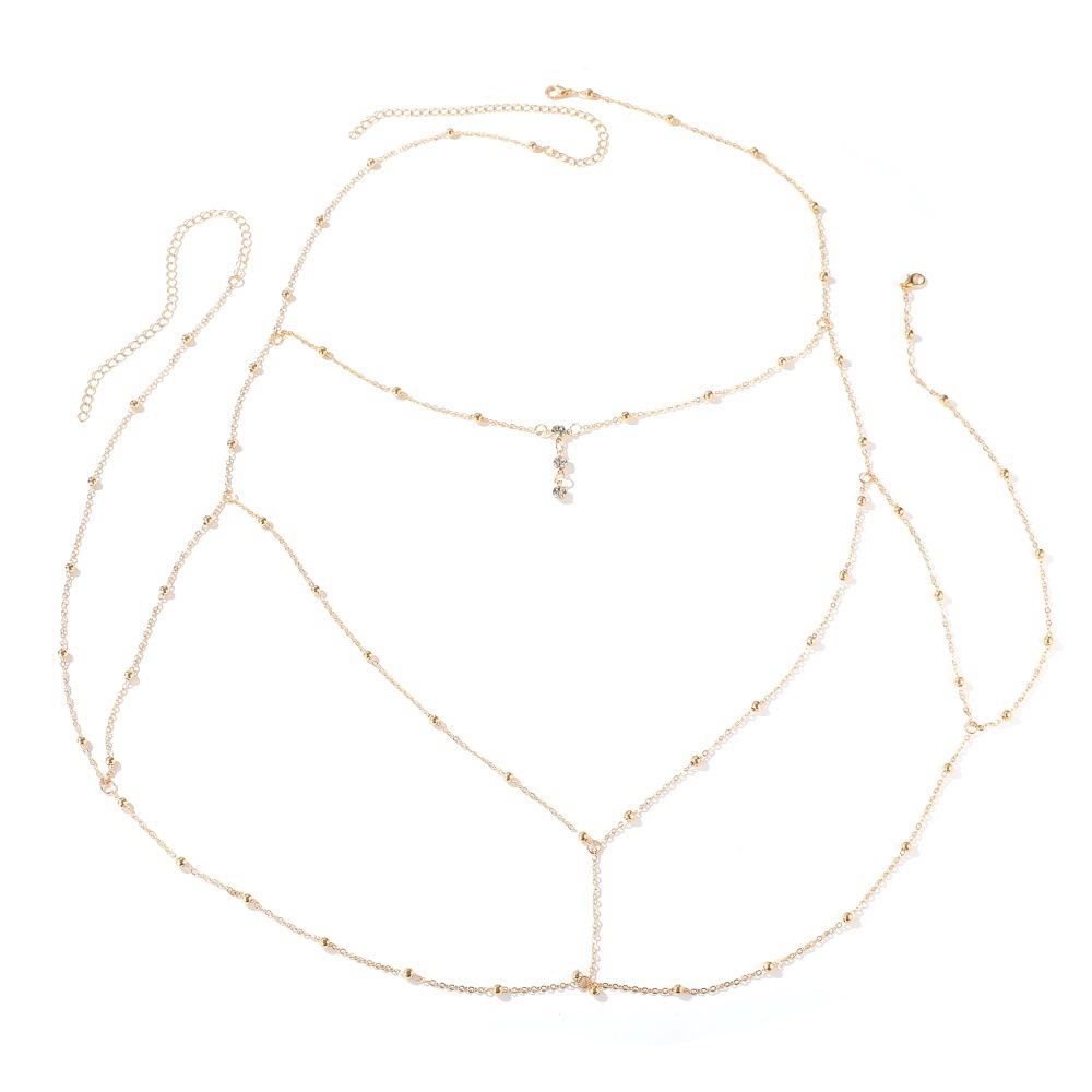 Body Jewelry Harness - 섹시한 크리스탈 가슴 체인 하네스 스테인레스