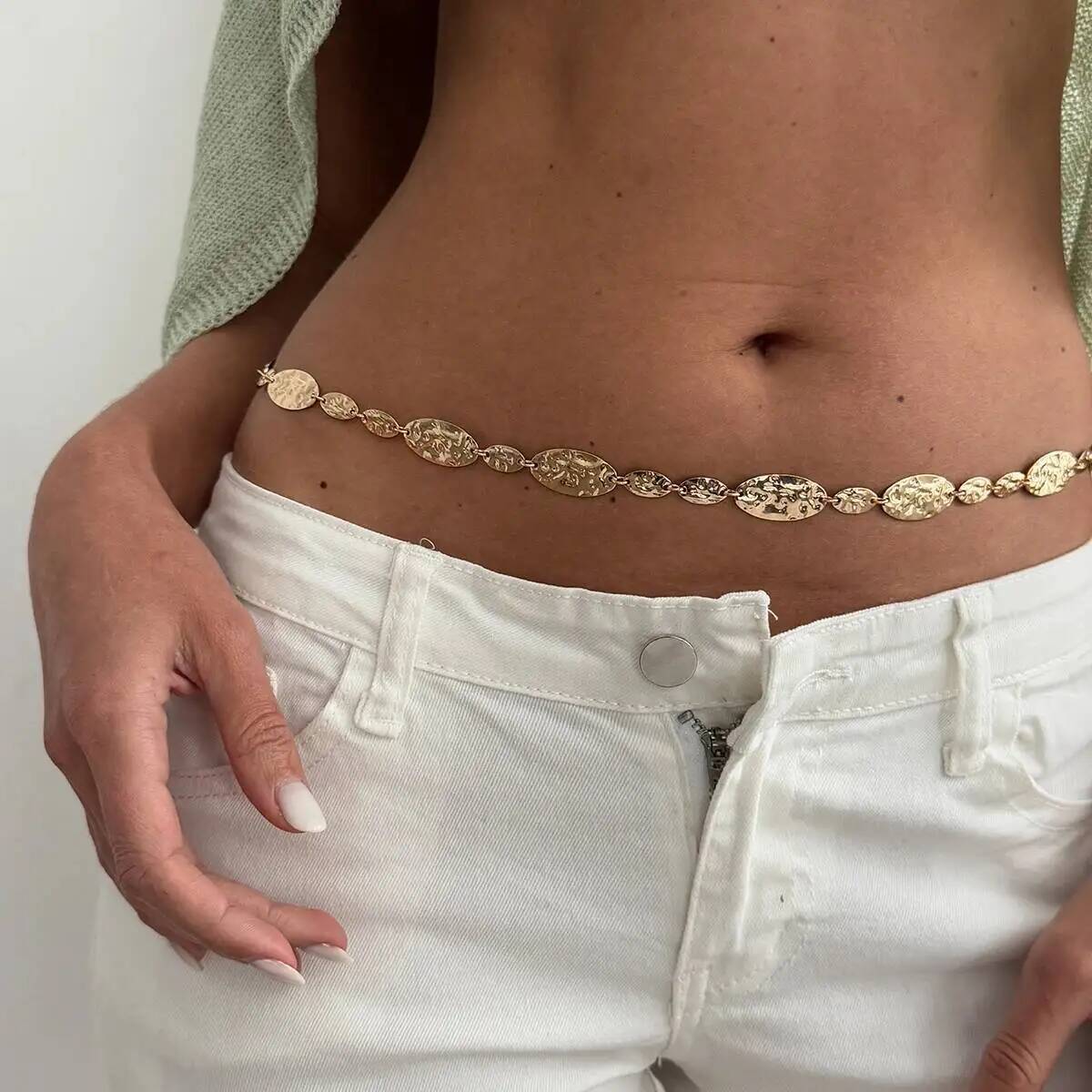 Body Jewelry Trend - IngeSight.Z 심플 빈티지 접이식 금속 허리
