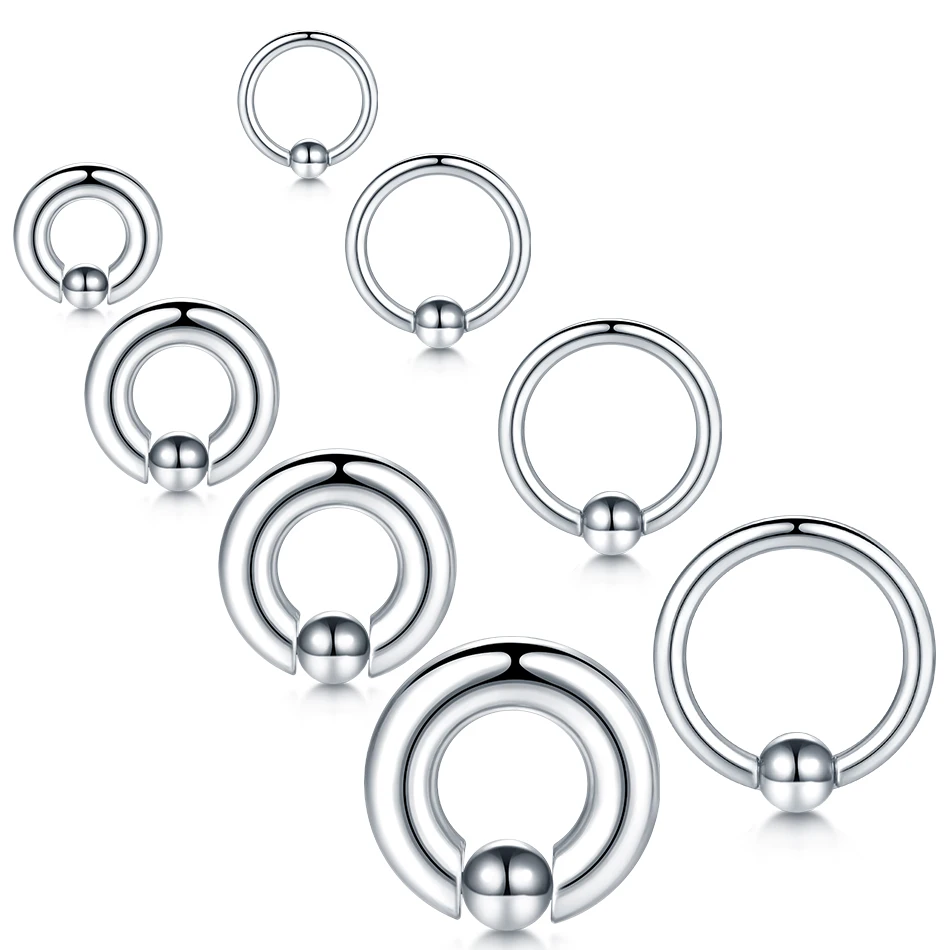 Body Jewelry Ear Gauges - 스테인레스 스틸 대형 게이지 캡티브 비즈