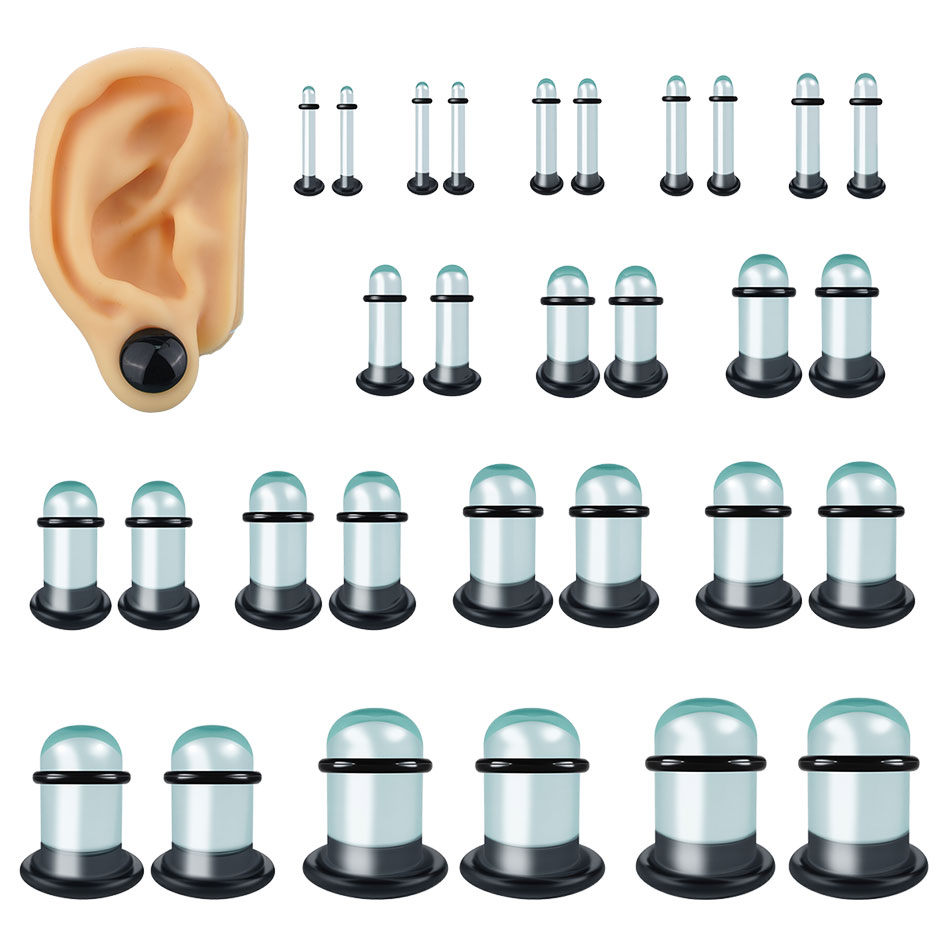 Body Jewelry Ear Gauges - 2pcs 유리 귀 게이지 스트레칭 키트