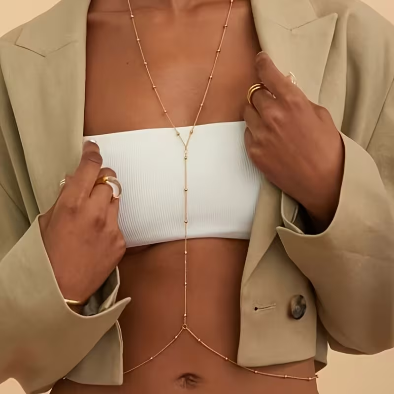 Body Jewelry Bra - 패션 심플 비즈 체인 보헤미안 여성