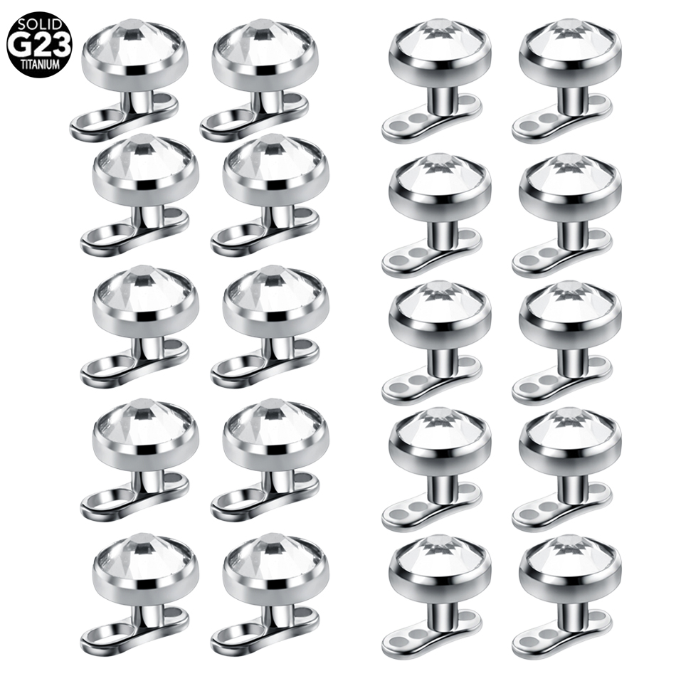 Body Jewelry Dermal - 10 개/몫 티타늄 마이크로 피부 피어싱