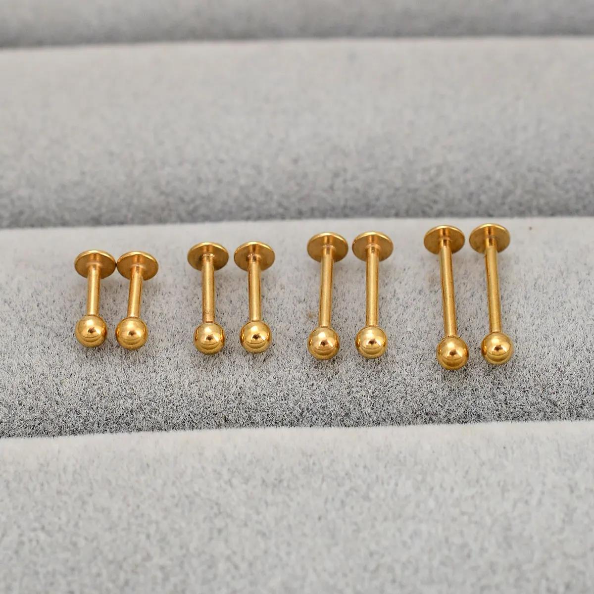 Body Jewelry Trend - 6/8/10/12mm 스테인레스 스틸 골든 볼 Labret