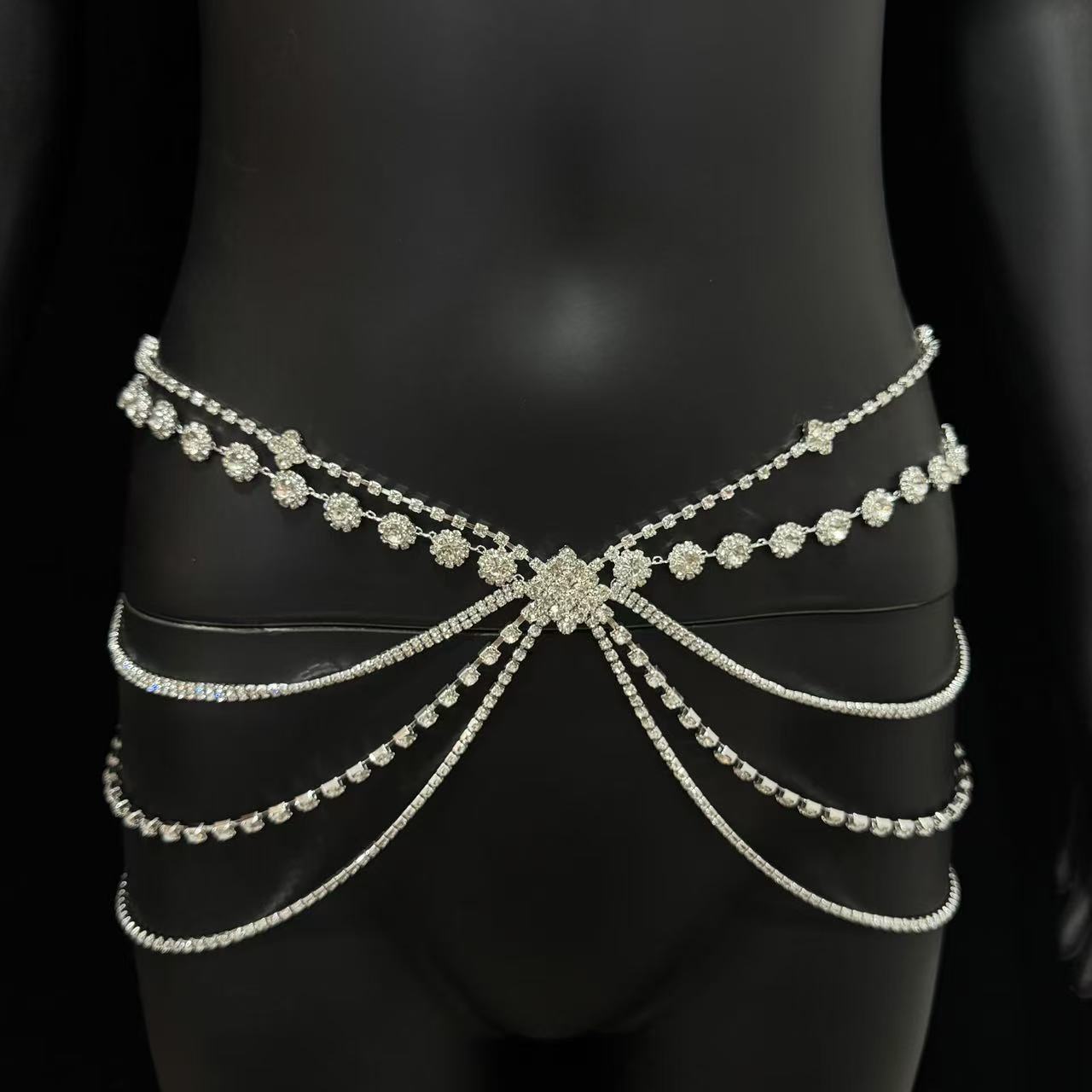 Body Jewelry Rhinestone - 레트로 스타일의 우아한 조절 가능한 라인스톤