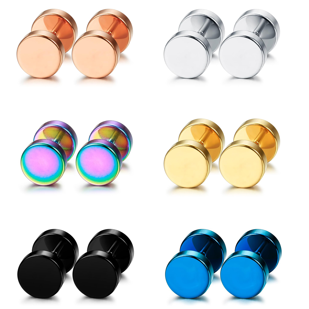 Body Jewelry Ear Gauges - 남녀공용 스테인리스 스틸 스터드 귀걸이, 귀