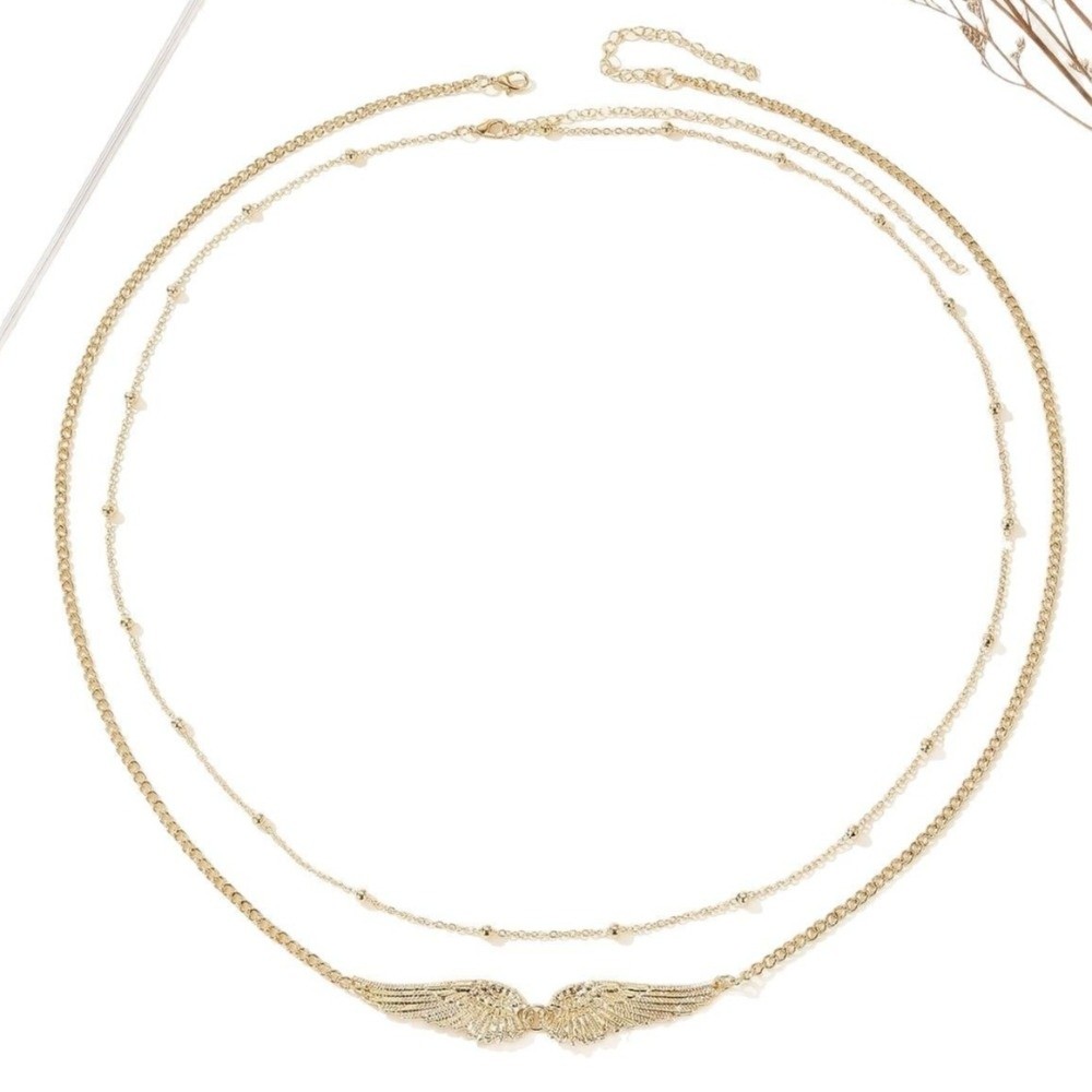 Body Jewelry Waist Chains - 트렌디하고 우아한 이중 레이어 날개 바디