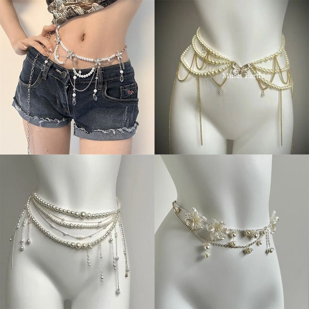 Body Jewelry Waist Chains - 패션 우아한 진주 허리 체인 허리