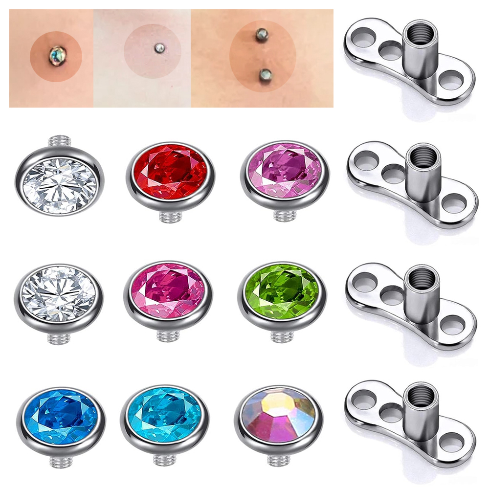 Body Jewelry Dermal - 외과 강철 표면 피어싱 피부 앵커