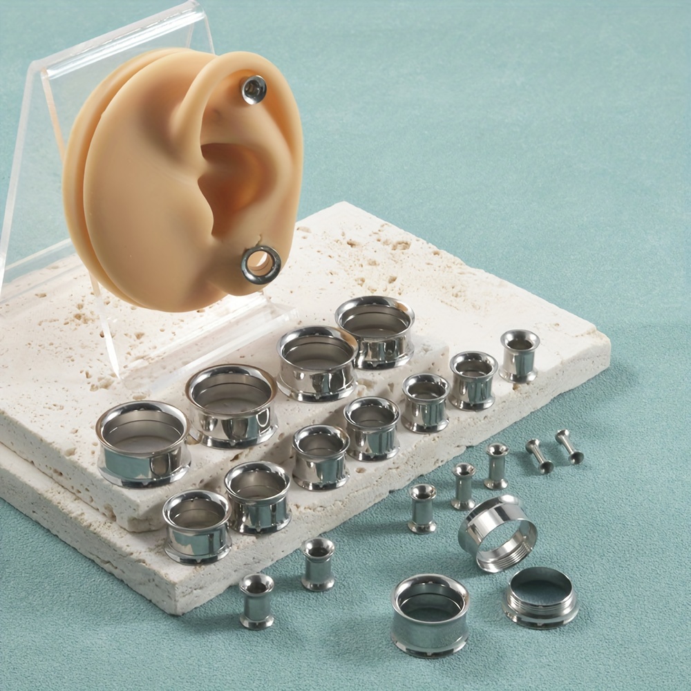 Body Jewelry Ear Gauges - 1 쌍/12 쌍 세트 스테인레스 스틸