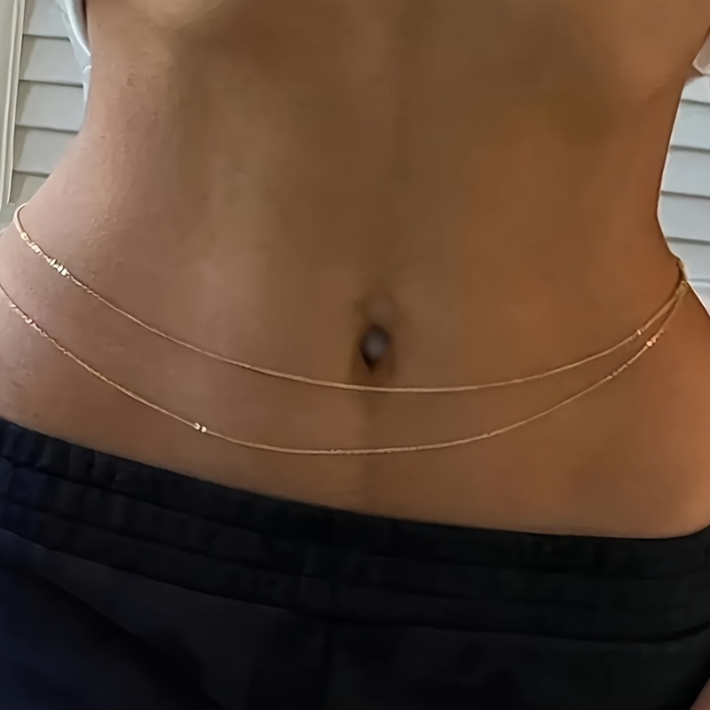 Body Jewelry Waist Chains - 1중층 금속 허리 체인 벨트 -