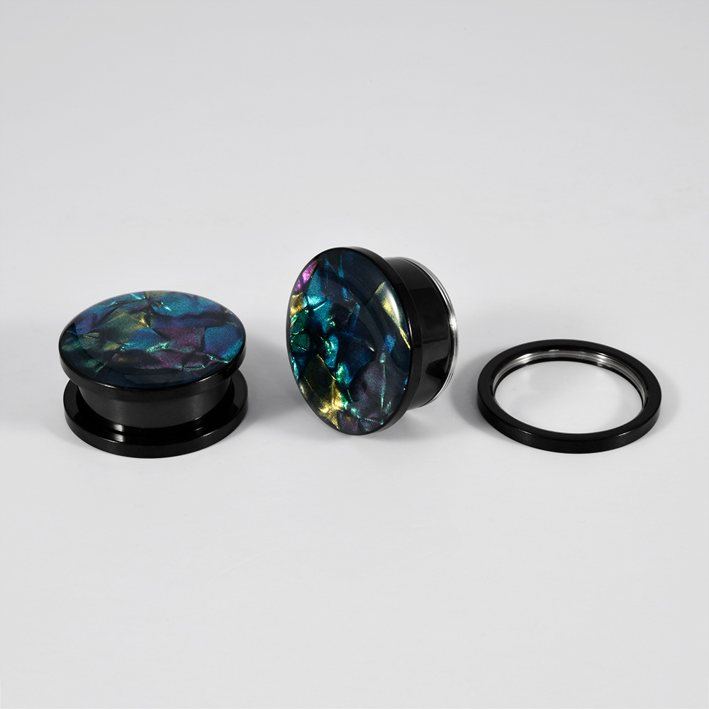1PC 스테인레스 스틸 믹스 색상 쉘 평면 귀 확장기  - Body Jewelry Ear Gauges 리뷰 및 가격