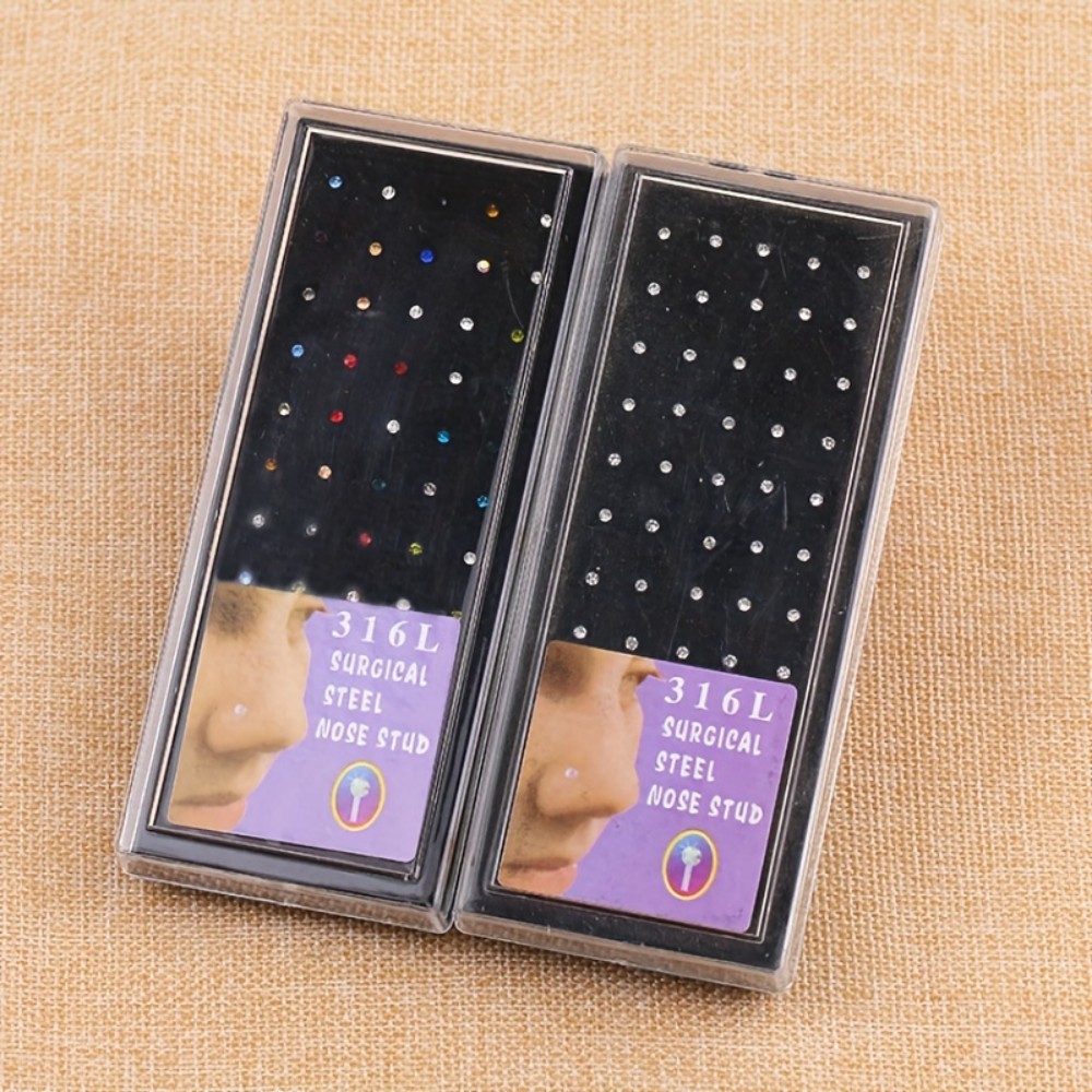 60개 코 링 세트 스터드 귀걸이 스테인레스 스틸 코  - Body Jewelry Store 리뷰 및 가격