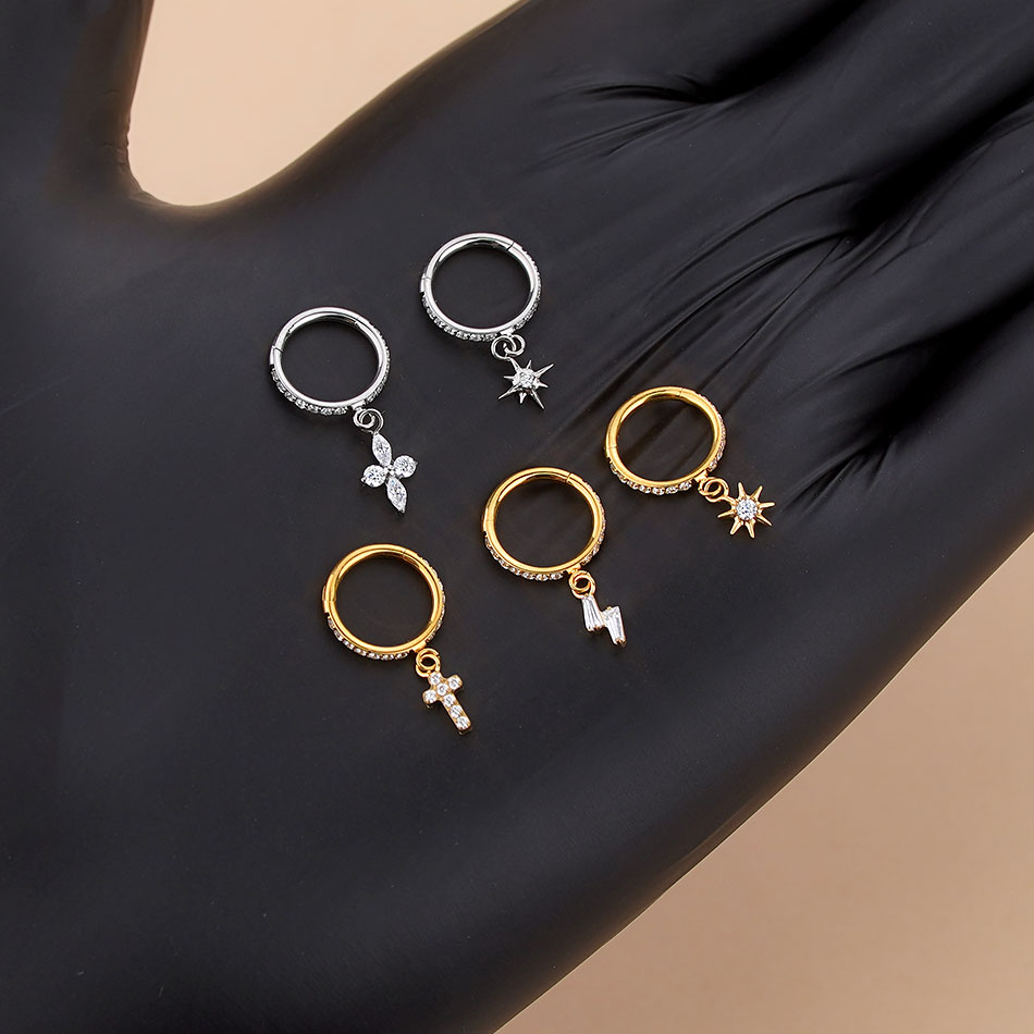 5개 티타늄 지르콘 링 귀걸이 여성용 파티 트렌드 쥬얼 - Body Jewelry Trend 리뷰 및 가격