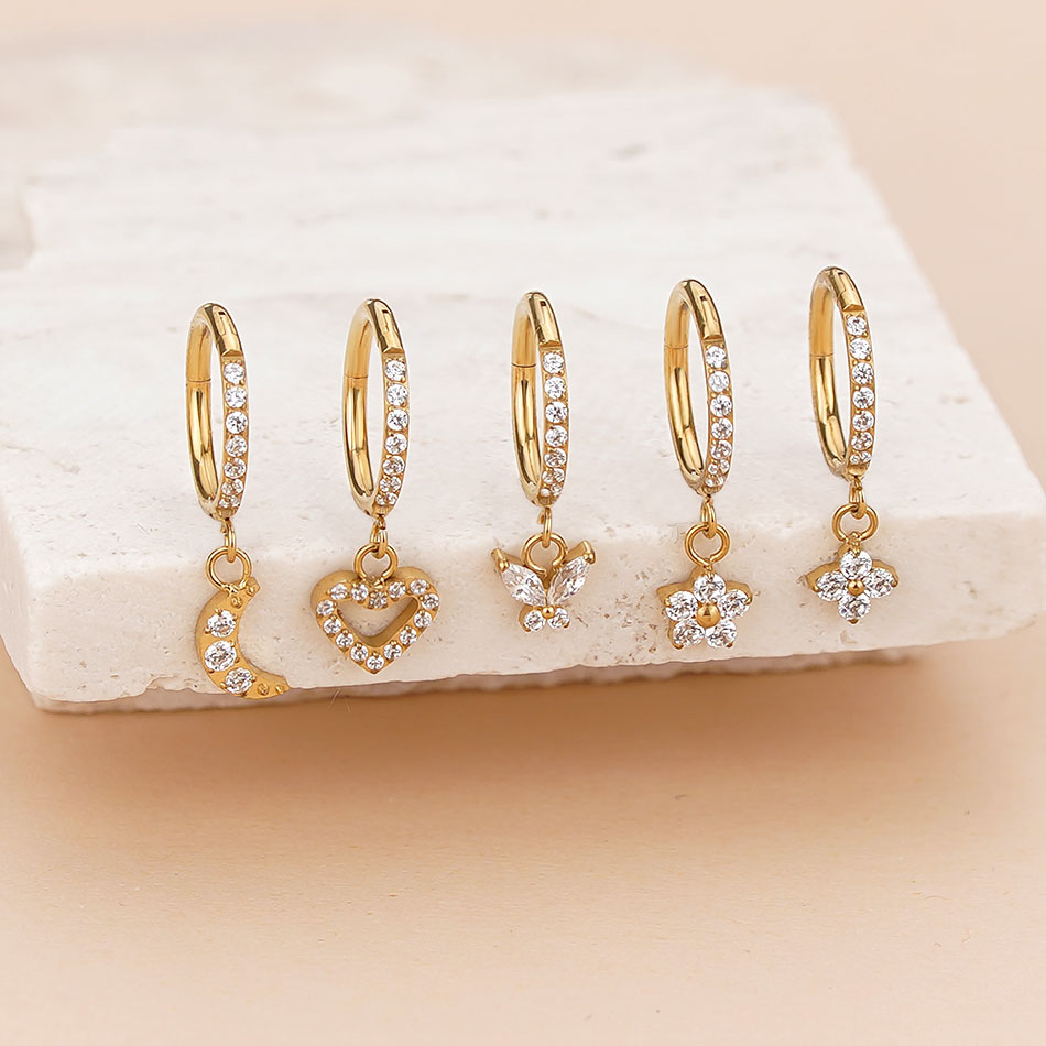 5개 티타늄 지르콘 링 귀걸이 여성용 파티 트렌드 쥬얼 - Body Jewelry Trend 리뷰 및 가격