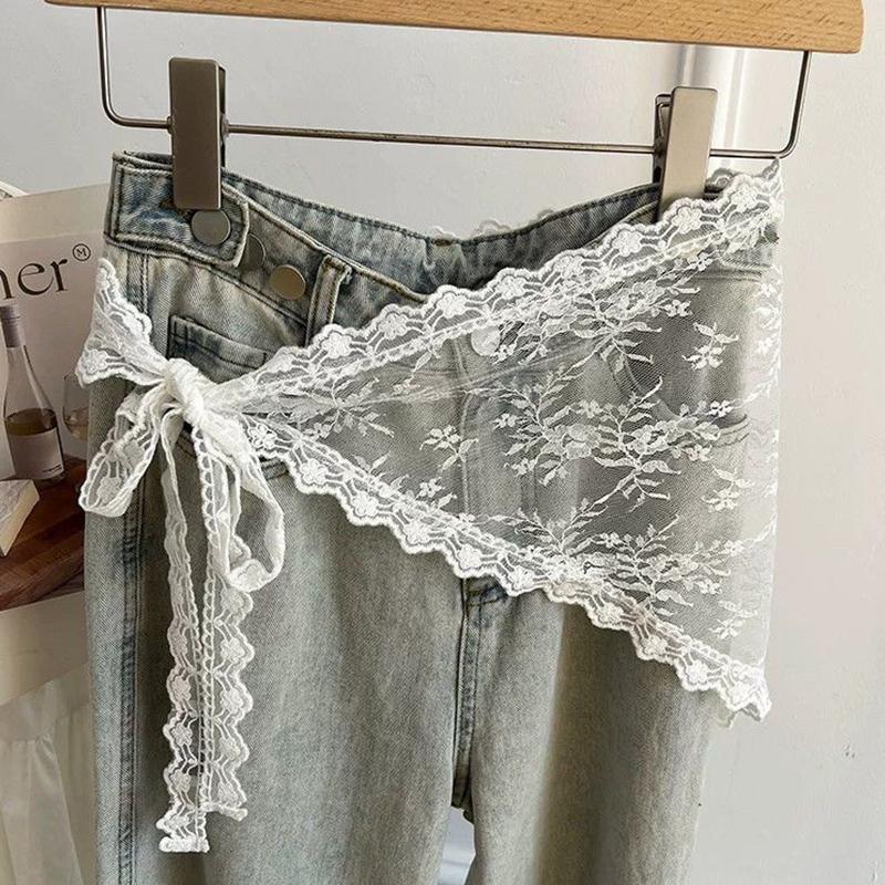 * 프릴리 귀여운 레이스 반다나 스카프 컨버터블 트라이 - Body Jewelry Waist Chains 리뷰 및 가격