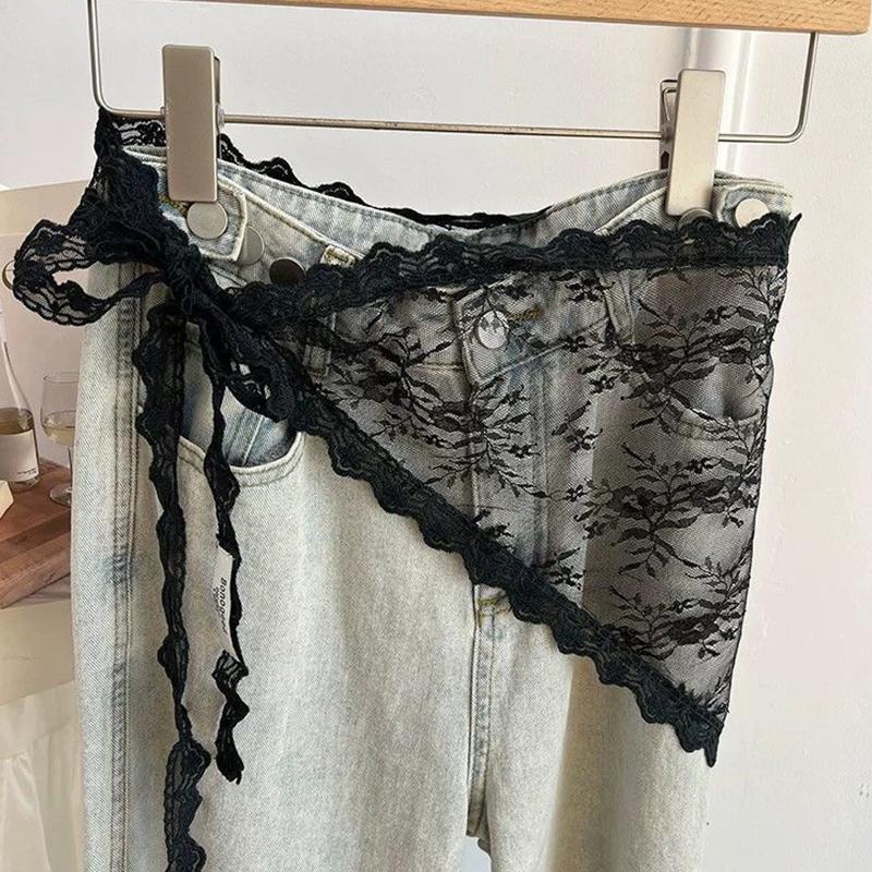 * 프릴리 귀여운 레이스 반다나 스카프 컨버터블 트라이 - Body Jewelry Waist Chains 리뷰 및 가격