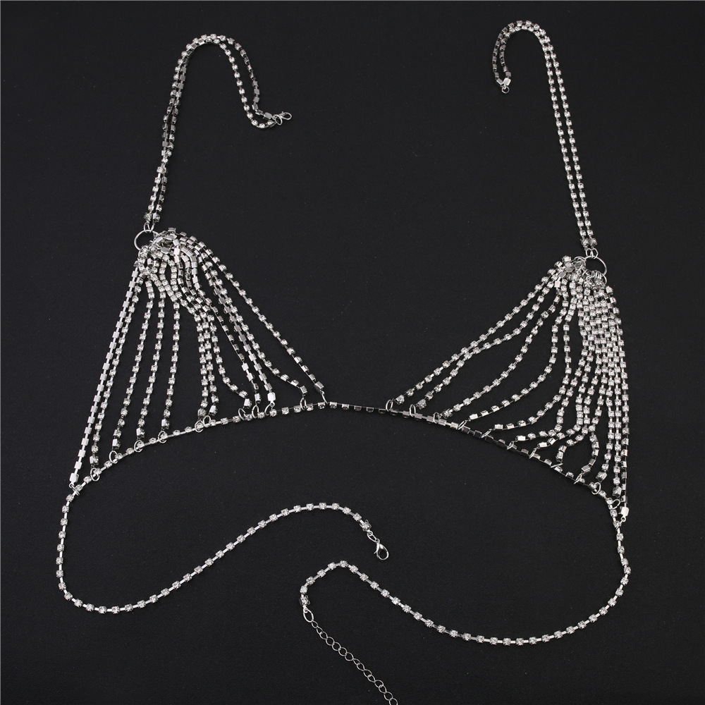 럭셔리 하트 크리스탈 비키니 바디 체인 하네스 여성용, - Body Jewelry Harness 리뷰 및 가격