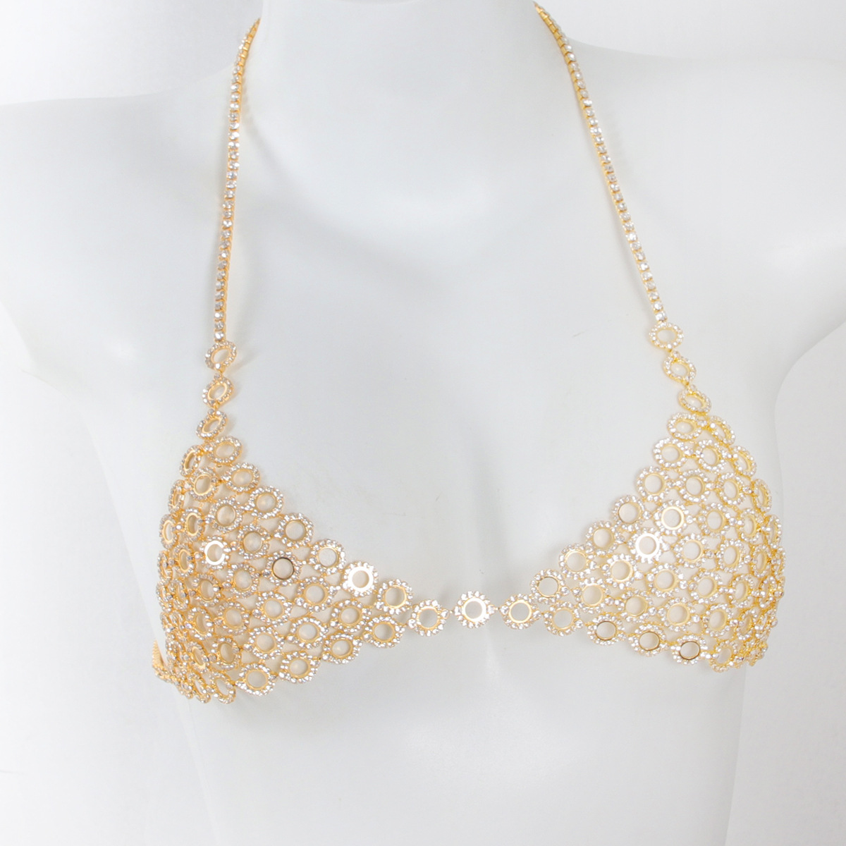 세련된 원형 스플라이싱 라이트 럭셔리 스타일 라인스톤  - Body Jewelry Bra 리뷰 및 가격