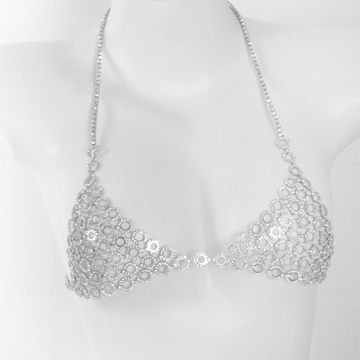 세련된 원형 스플라이싱 라이트 럭셔리 스타일 라인스톤  - Body Jewelry Bra 리뷰 및 가격