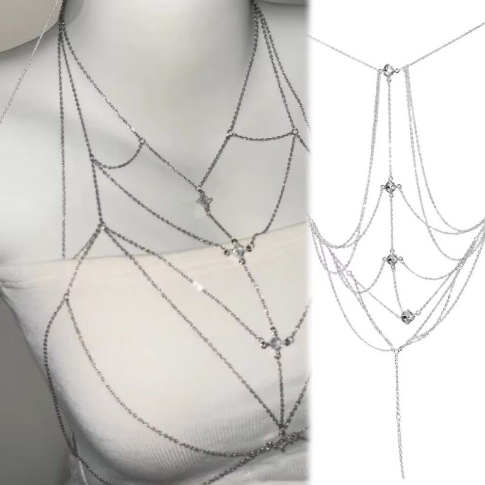 글리터 라인스톤 버스트 체인 멀티레이어 럭셔리 비키니  - Body Jewelry Trend 리뷰 및 가격