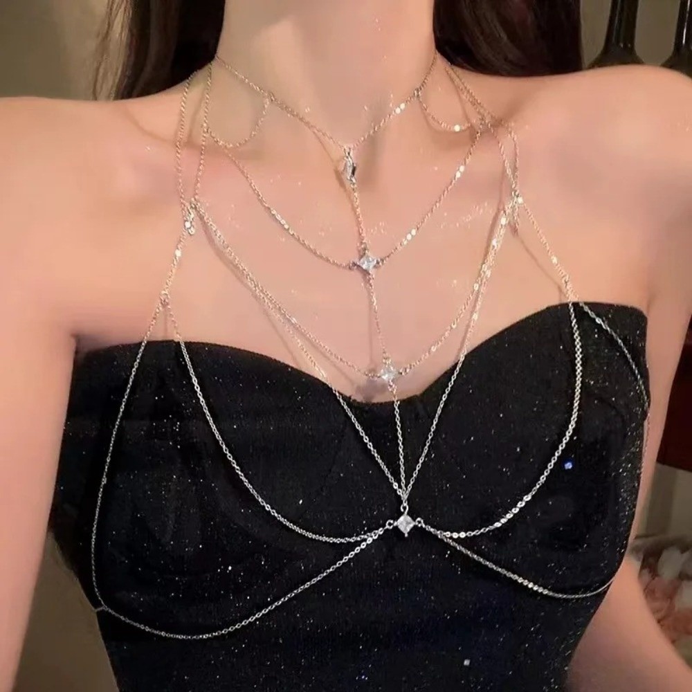 글리터 라인스톤 버스트 체인 멀티레이어 럭셔리 비키니  - Body Jewelry Trend 리뷰 및 가격