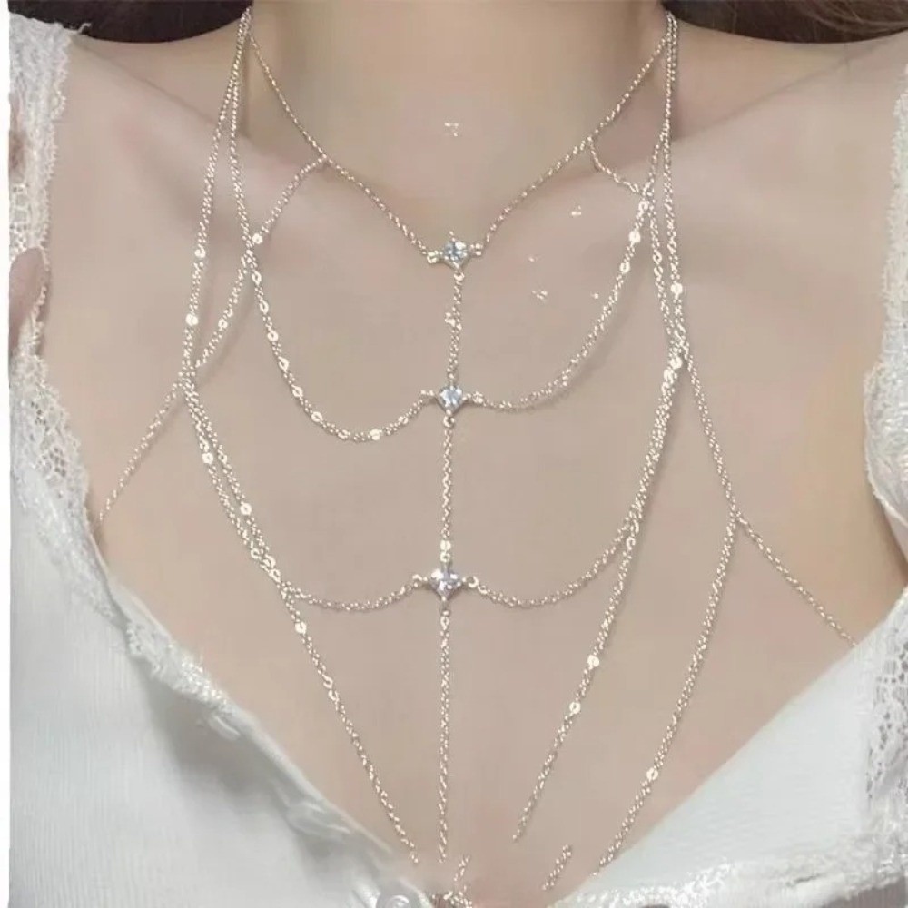 글리터 라인스톤 버스트 체인 멀티레이어 럭셔리 비키니  - Body Jewelry Trend 리뷰 및 가격