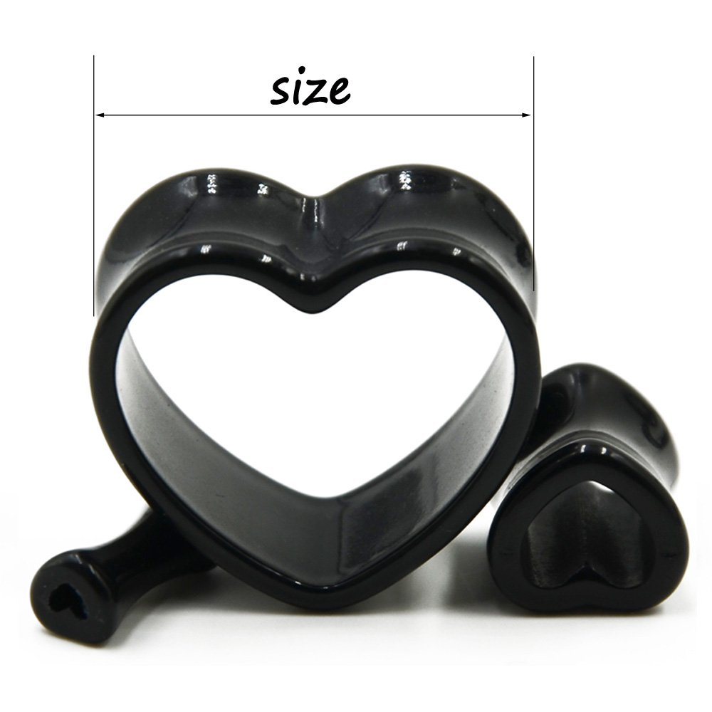 아크릴 러브 블랙 화이트 하트 모양의 중공 투명 귀 게 - Body Jewelry Ear Gauges 리뷰 및 가격