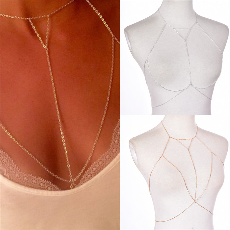 골드 실버 패션 링크 체인 브라, 다층 섹시 비치 비키 - Body Jewelry Harness 리뷰 및 가격