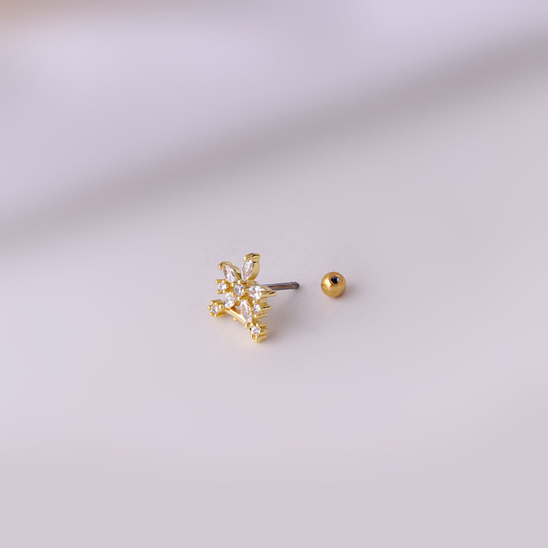 1 조각 피어싱 여성을위한 스테인레스 스틸 플라워 스터 - Body Jewelry Trend 리뷰 및 가격