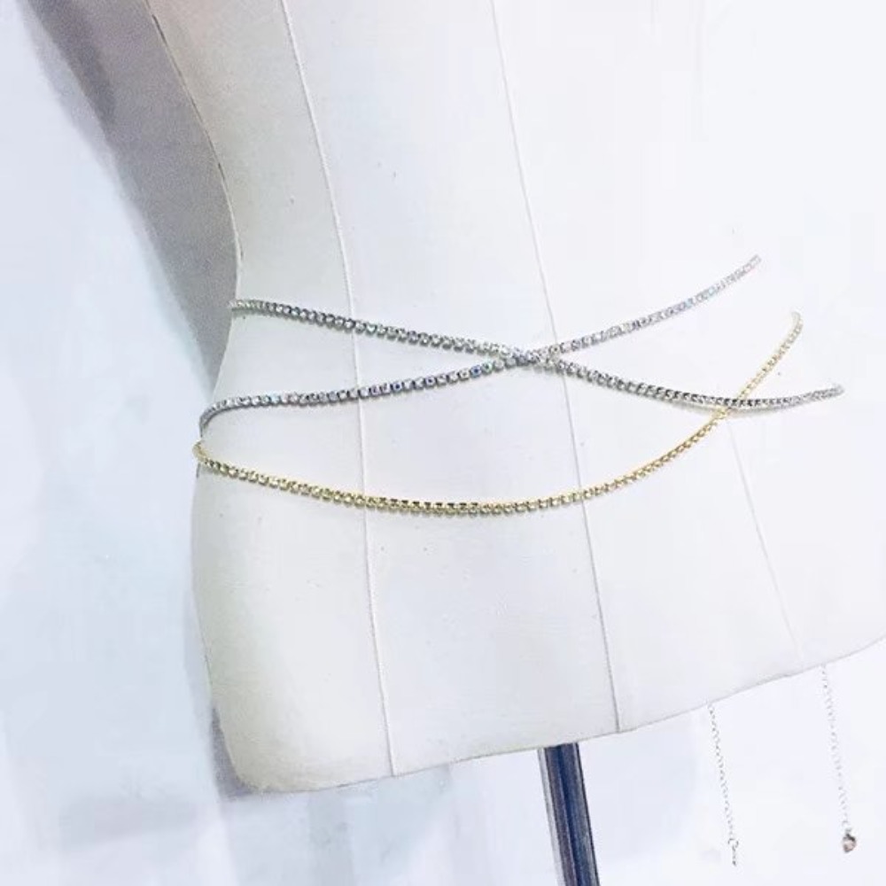 섹시 패션 샤이니 워터 드릴 클로 체인 허리 체인 여성 - Body Jewelry Waist Chains 리뷰 및 가격
