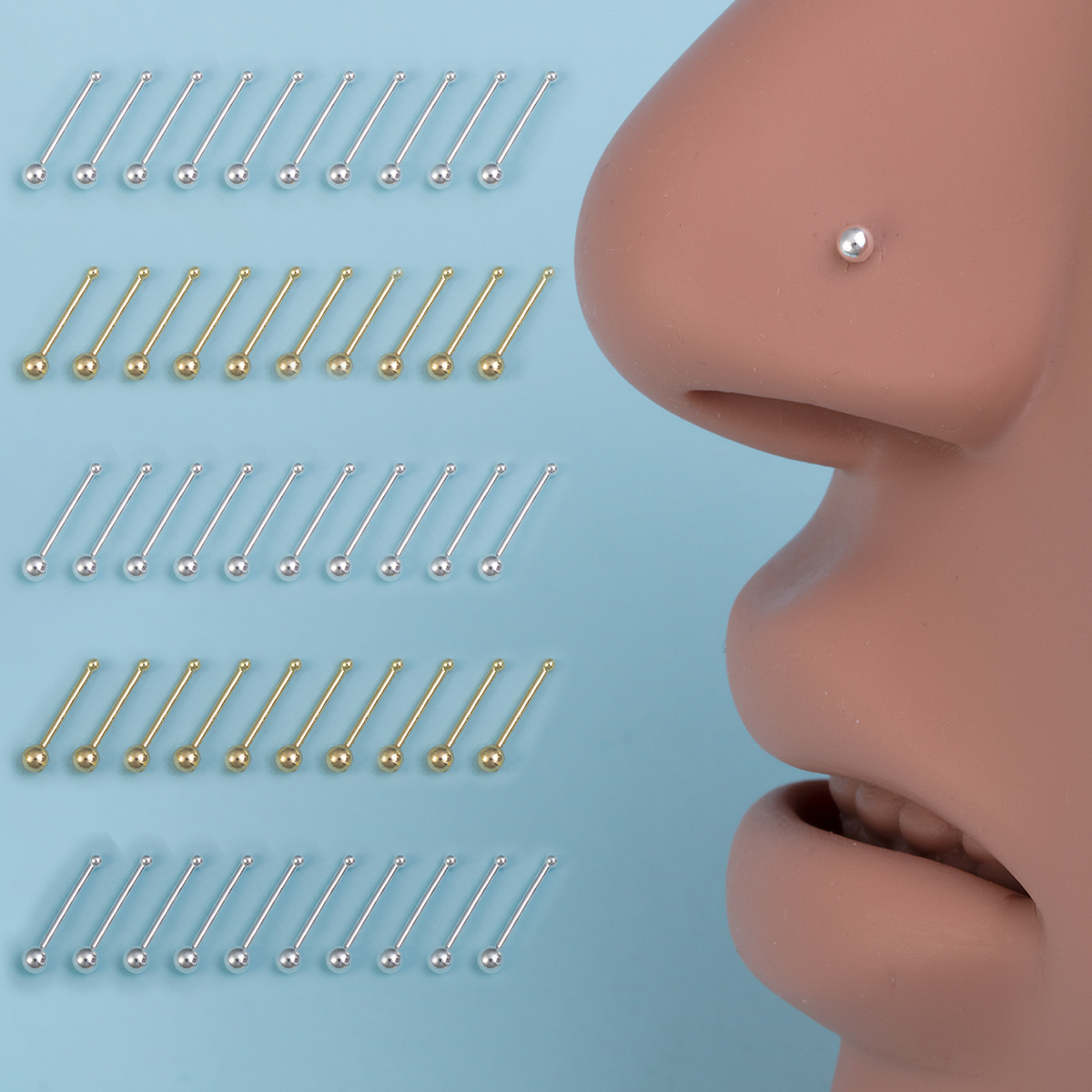 남녀공용 코 스터드 링, 나사 뼈 콧구멍 핀, 코 피어 - Nostril Screw Pin 리뷰 및 가격