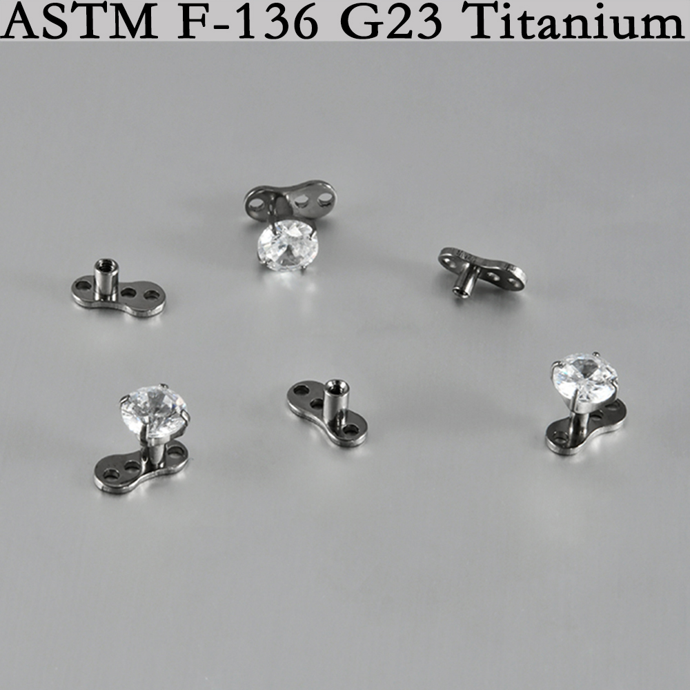 5/1개 G23 티타늄 표면 피어싱 이중 나사형 더멀  - Body Jewelry Dermal 리뷰 및 가격