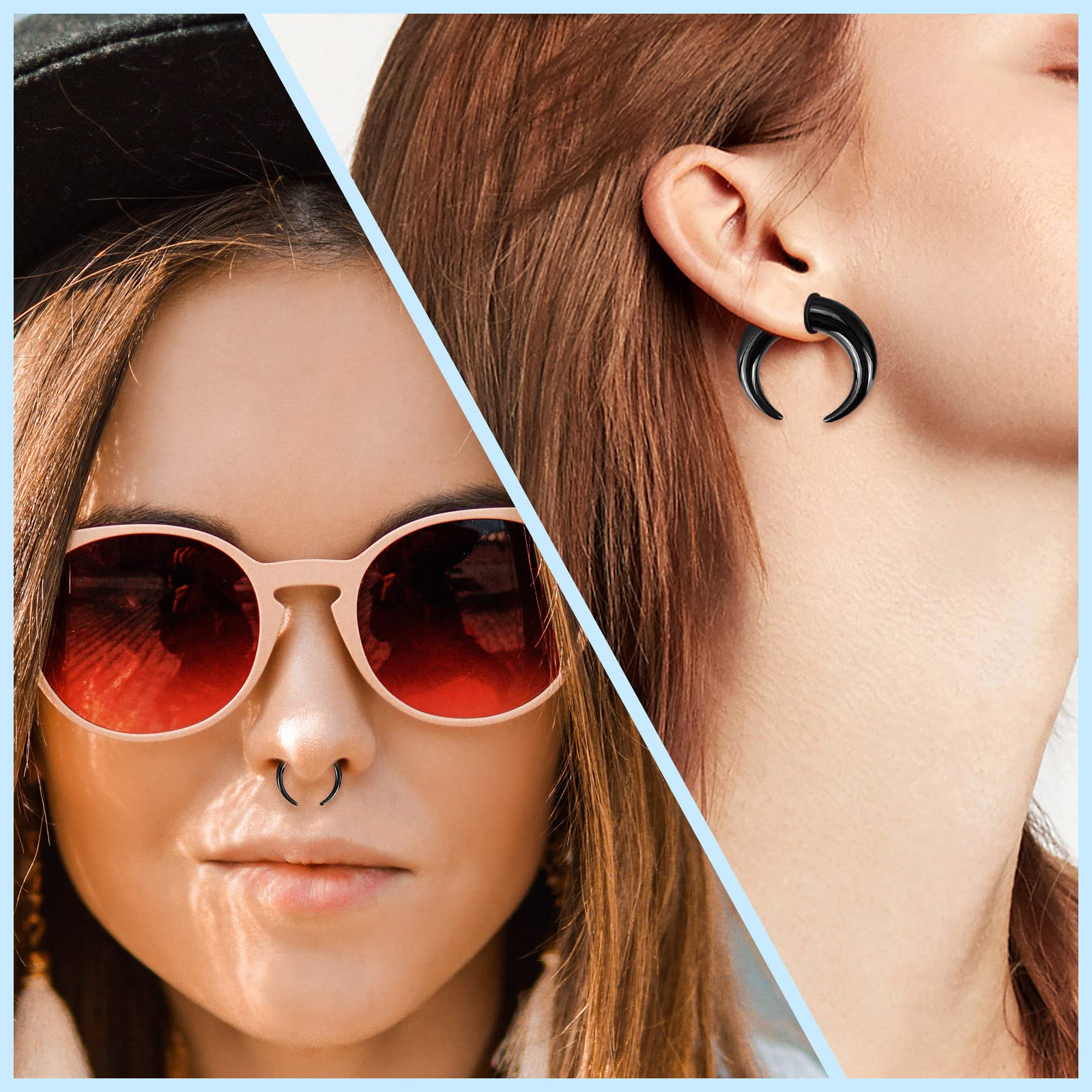 아크릴 셉텀 핀처 테이퍼 C 모양 버팔로 이어 테이퍼  - Body Jewelry Ear Gauges 리뷰 및 가격