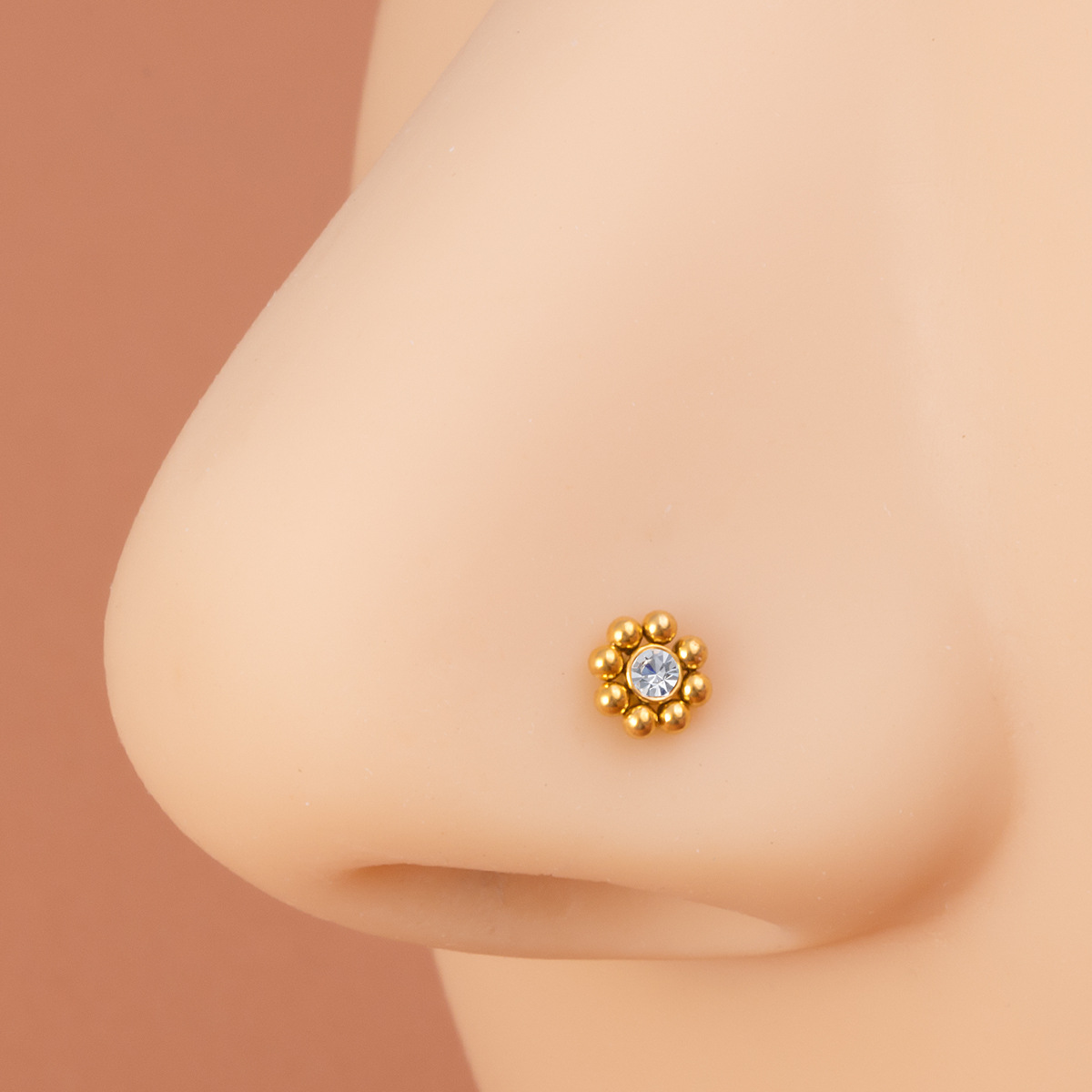 꽃 모양의 스크류 노즈 스터드 피어싱 1개, 여성과 남 - Nostril Screw Pin 리뷰 및 가격