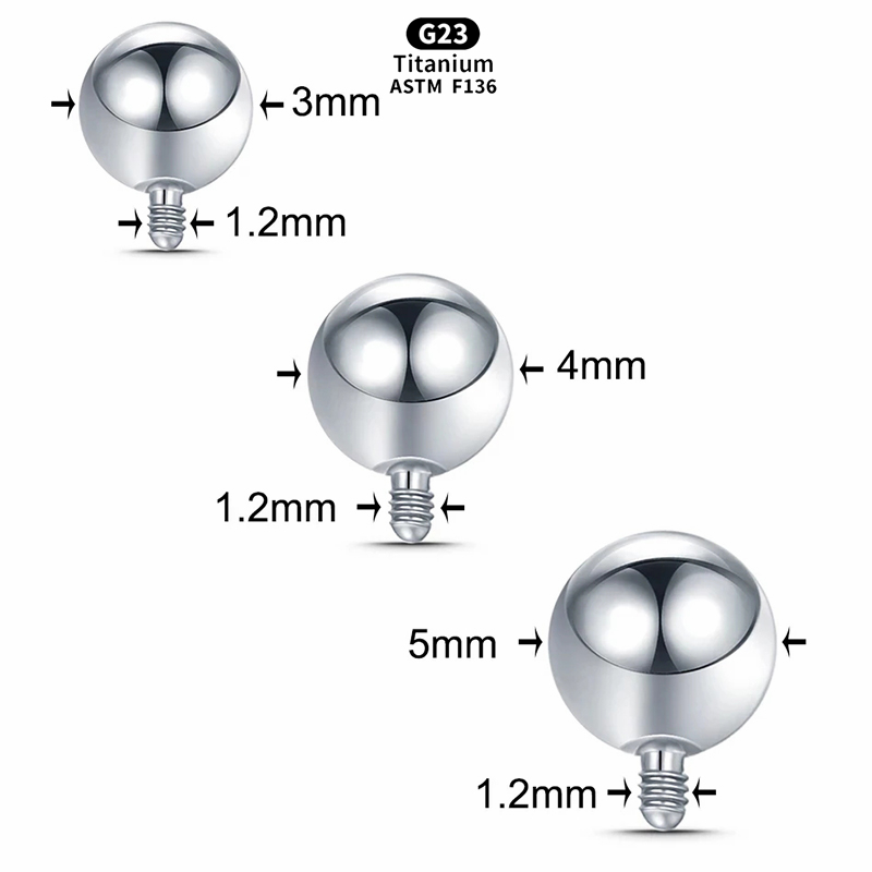 1PCS 내부 스레드 볼 티타늄 교체 볼 혀 립 바벨  - Body Jewelry Dermal 리뷰 및 가격