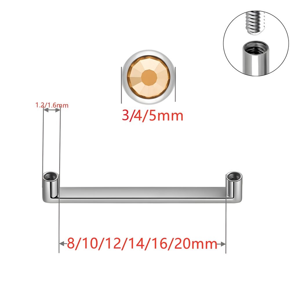 ASTM F136 티타늄 더멀 앵커 탑 라운드 CZ 베 - Body Jewelry Dermal 리뷰 및 가격