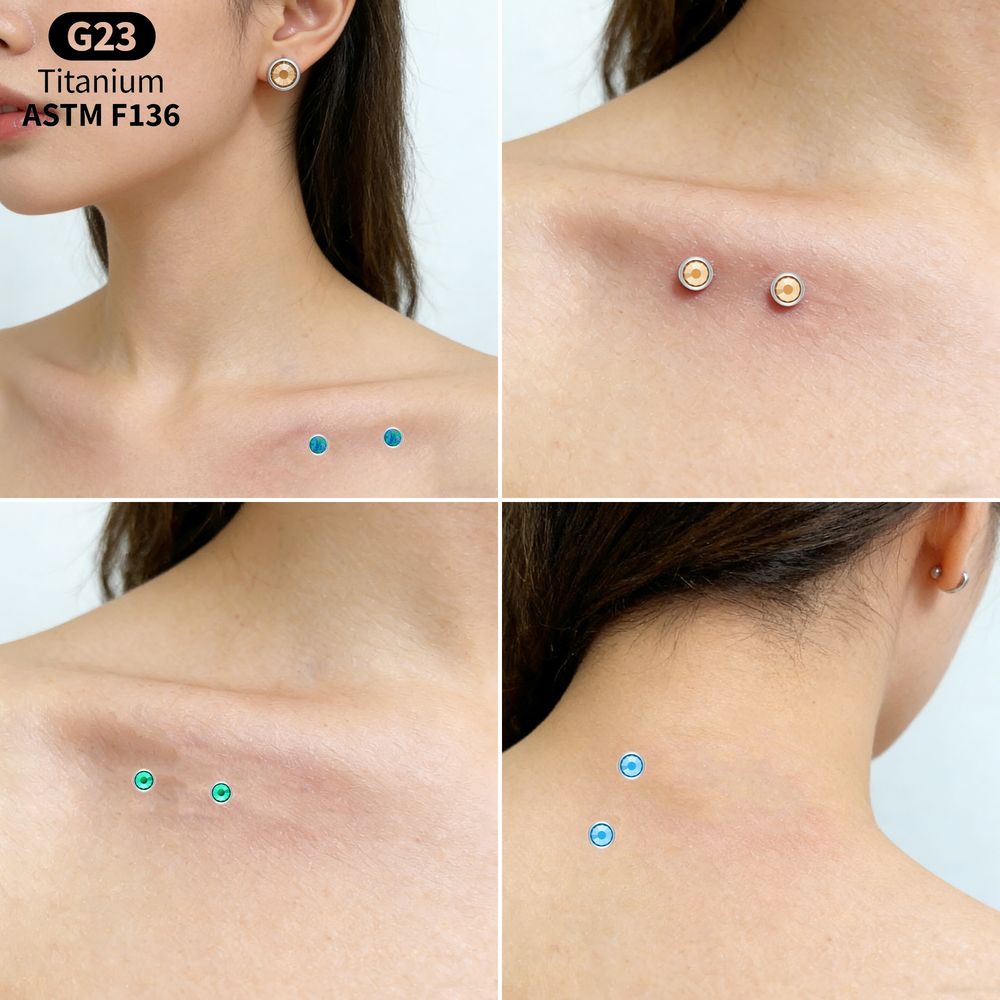 ASTM F136 티타늄 더멀 앵커 탑 라운드 CZ 베 - Body Jewelry Dermal 리뷰 및 가격