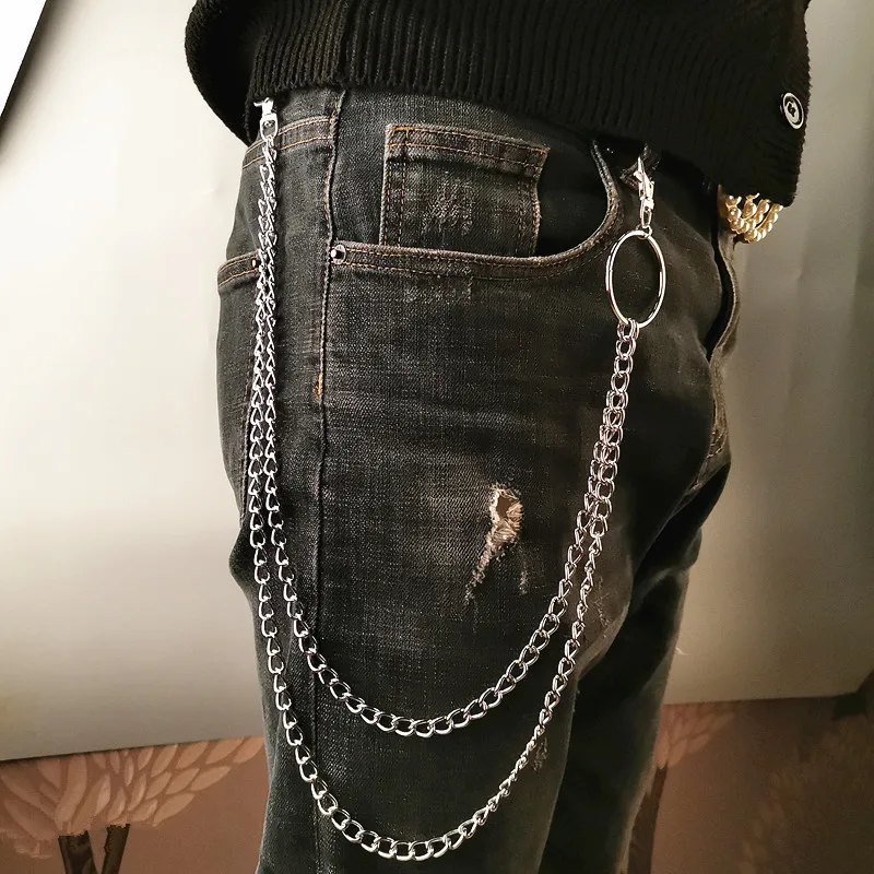 레이어 메탈 벨트 체인 펑크 훅 메탈 허리 지갑 키체인 - Body Jewelry Waist Chains 리뷰 및 가격