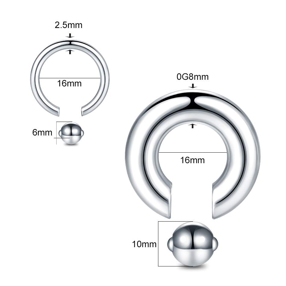 스테인레스 스틸 대형 게이지 캡티브 비즈 링, 20G- - Body Jewelry Ear Gauges 리뷰 및 가격