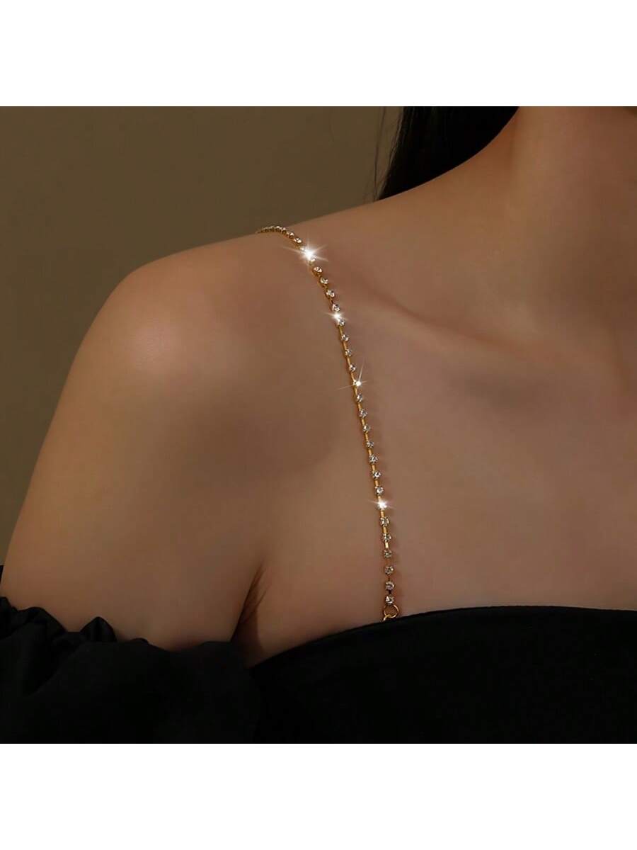 우아한 조절 가능한 라인스톤 브라 스트랩, 섹시한 어깨 - Body Jewelry Bra 리뷰 및 가격