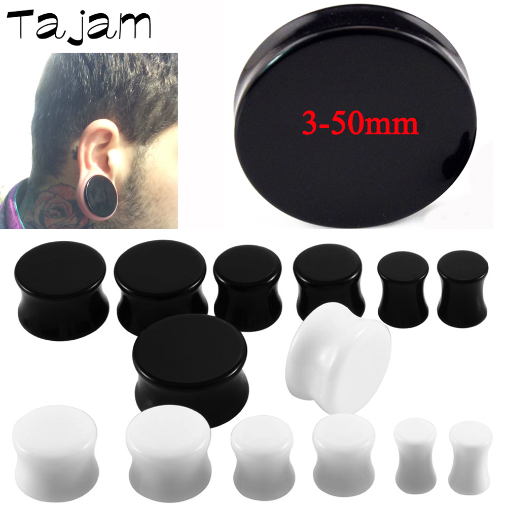 1 쌍 3mm-50mm 큰 크기 솔리드 아크릴 안장 귀 - Body Jewelry Ear Gauges 리뷰 및 가격