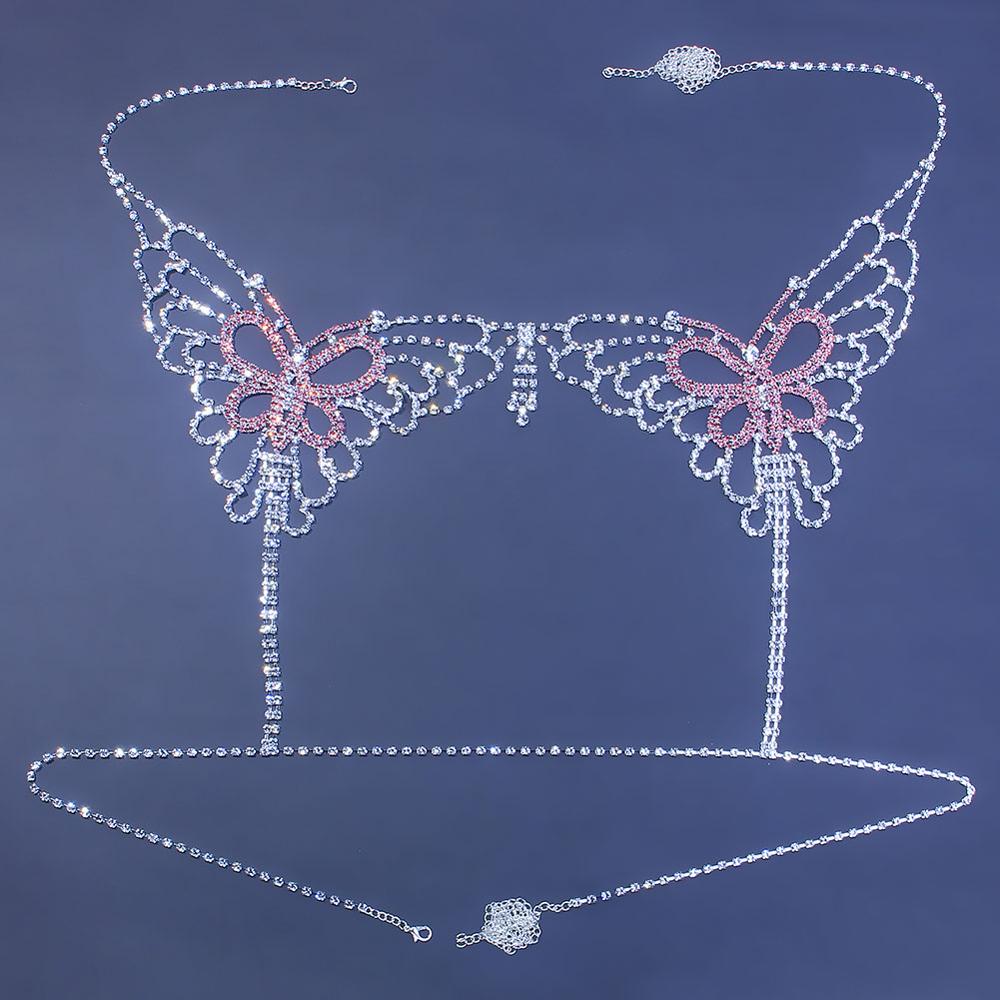 섹시한 나비 라인석 체인 바디 란제리 세트, 여성을 위 - Body Jewelry Harness 리뷰 및 가격