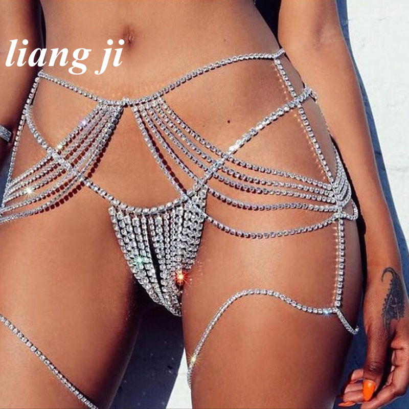 섹시한 바디 체인 허리 체인, 크리스탈 비키니, 쓰리  - Body Jewelry Bra 리뷰 및 가격