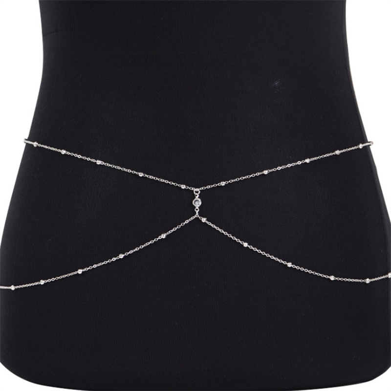 여성용 클리어 라인석 비즈 밸리 체인, 골드 실버 컬러 - Body Jewelry Bra 리뷰 및 가격