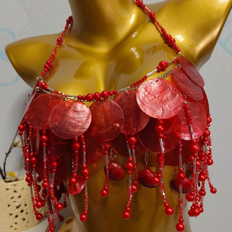 수제 반짝이는 인어 상의 의상 여성 벨리댄스 녹색 및  - Body Jewelry Bra 리뷰 및 가격