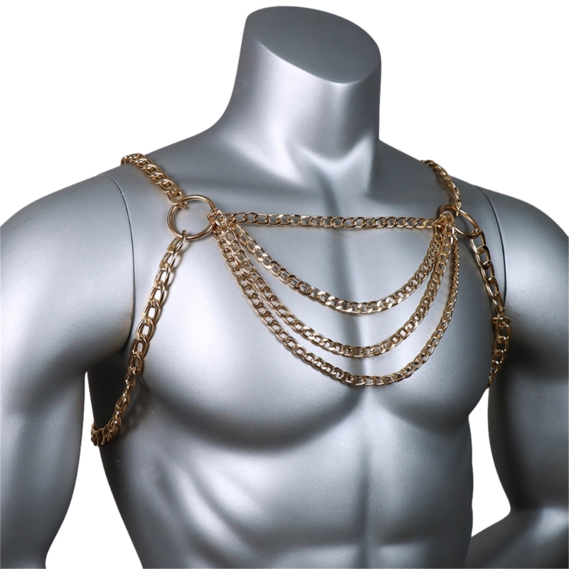 남자의 섹시한 금속 바디 가슴 체인 쥬얼리 펑크 스타일 - Body Jewelry Harness 리뷰 및 가격