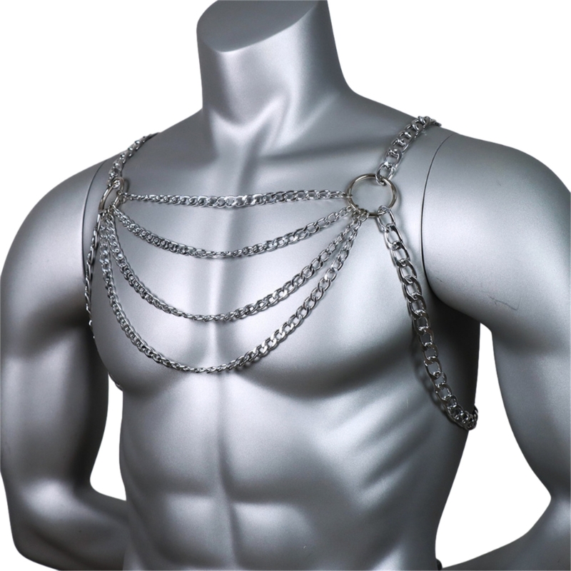 남자의 섹시한 금속 바디 가슴 체인 쥬얼리 펑크 스타일 - Body Jewelry Harness 리뷰 및 가격