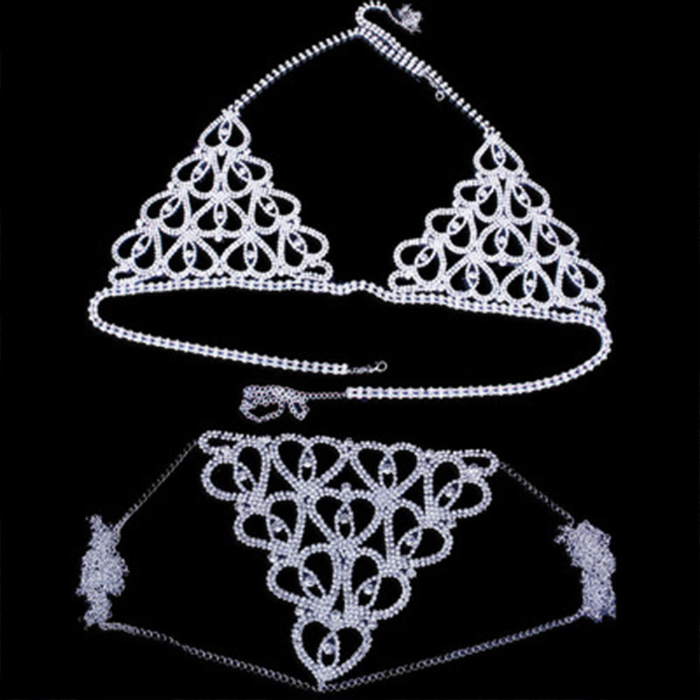 패션 라인 석 하트 브래지어 끈 팬티 세트 비키니 커버 - Body Jewelry Bra 리뷰 및 가격